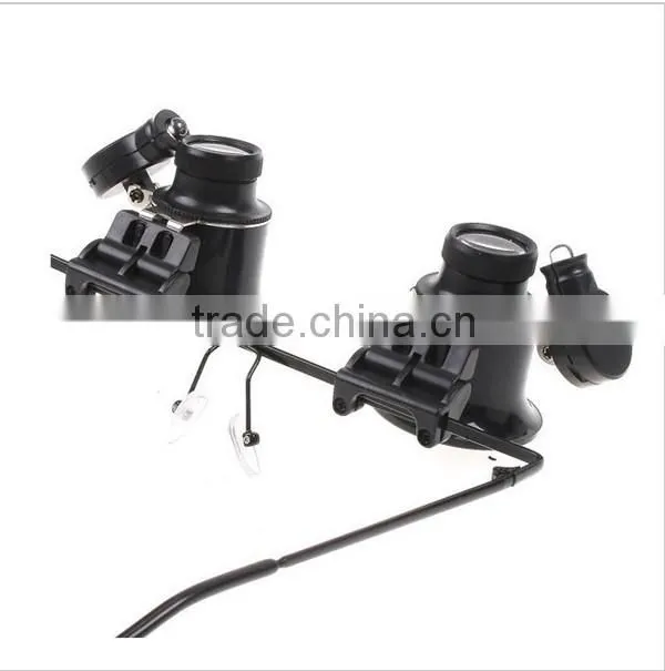 headset glasses type watch repair magnifier with led light magnifier