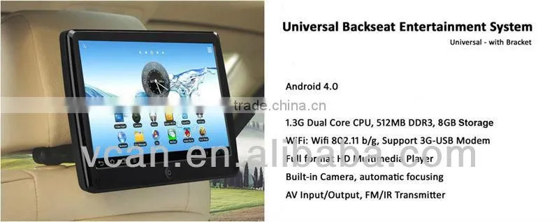 android car stereo/9" digital touchscreen car pad with adroid 4.0 system with wifi 3g FM IR /VCAN0499