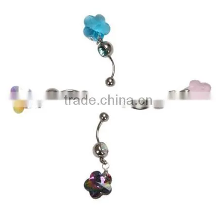 Gem crystal jeweled body piercing jewelry free belly button rings twister belly button ring navel belly ring