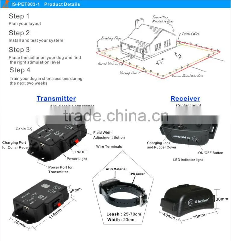 Invisible outdoor dog fence in ground pet fencing system