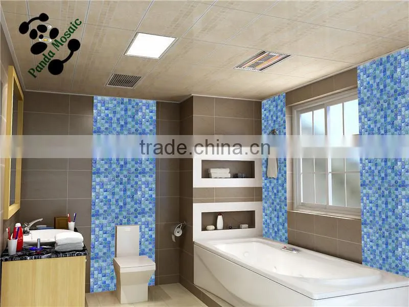 MB SMS14 Decorative Wall Tile Price Ice Crackle Glass Mosaic Tile Green Blue Glass Mosaic Bathroom