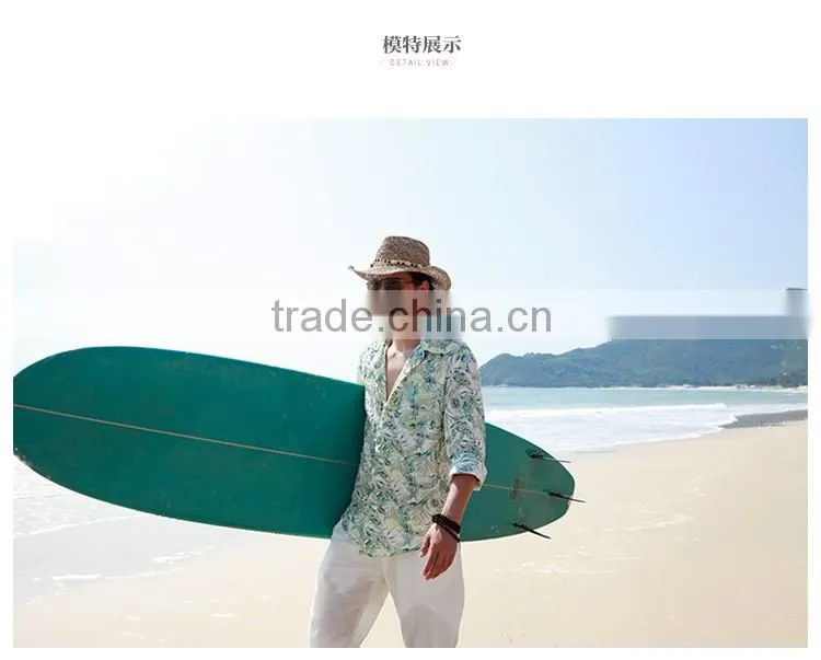 Hawaii flower Coconut sailing pattern short/long-sleeve beach party Shirt menwear Soft cotton wholesale vocation