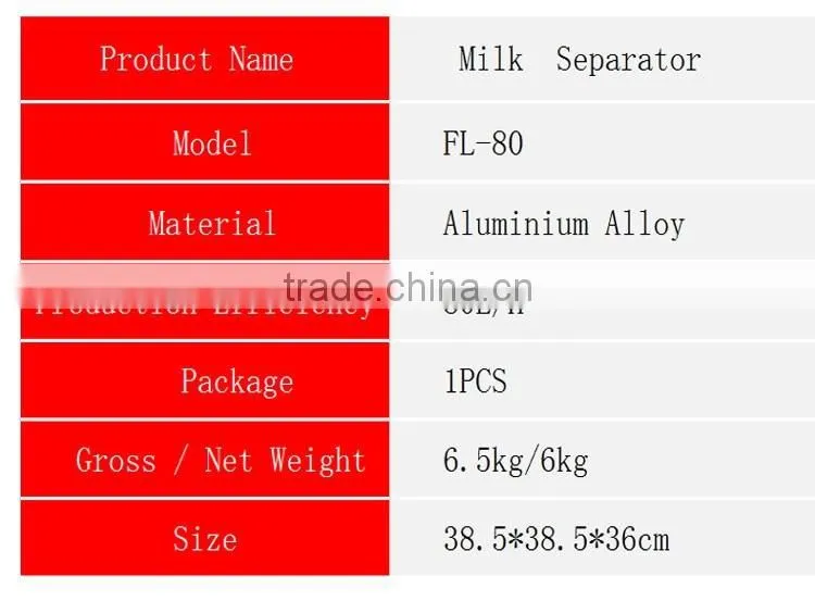 FL-80 manual 80l/h manual milk separator machine