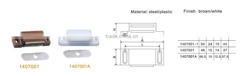 hot-selling brown or white magnetic cabinet door catch