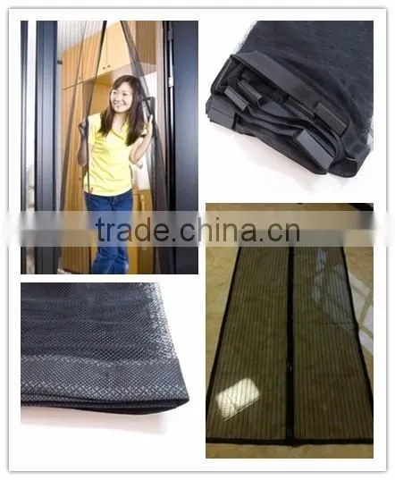 white or black color magnetic mesh hands free door screen