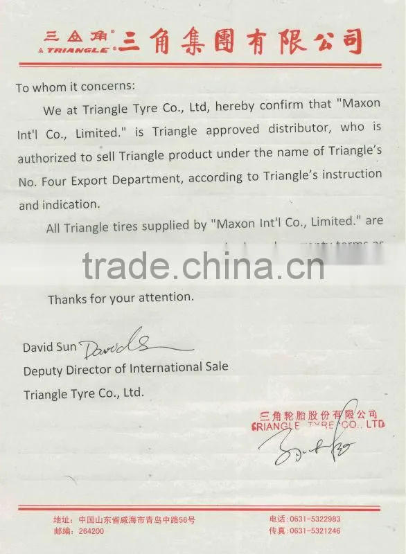 Triangle Factory Supplier Truck Tire 265/70R19.5-18Pr
