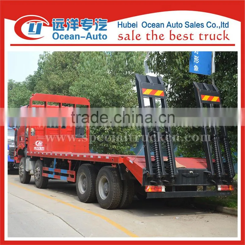 FAW 8x4 heavy duty manual gearbox flatbed truck for sale