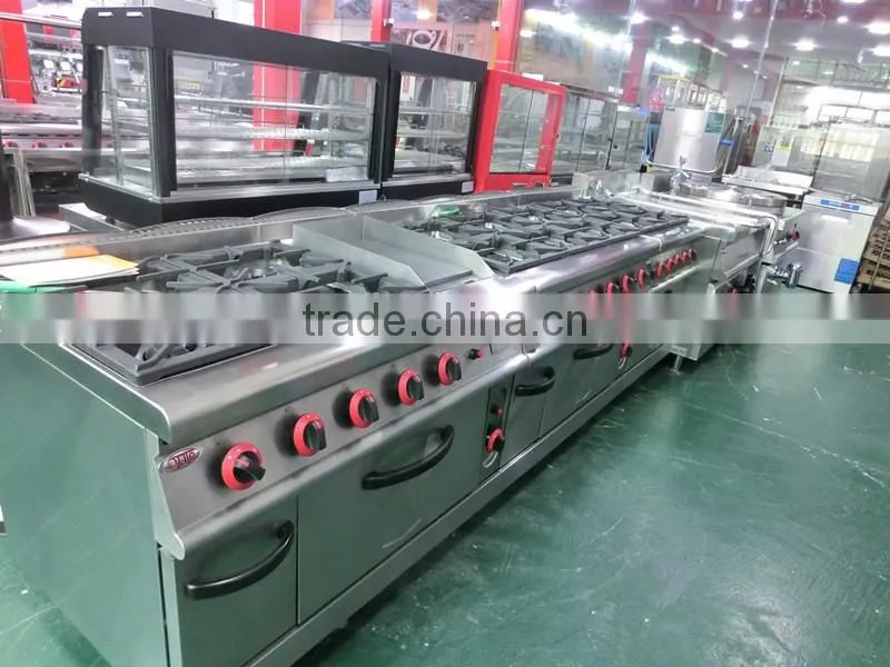 Top sale 8 burners gas stove with oven,gas range with burner for sale