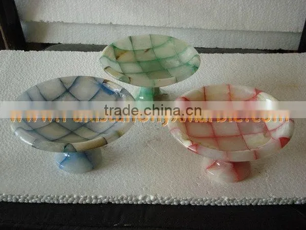 PAKISTAN SUPPLIER Cheap Price ONYX FRUIT TRAYS HANDICRAFTS