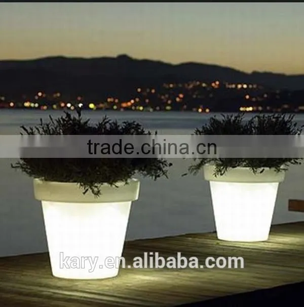 Flower Pot Rechargeable Plastic LED Plant Pot