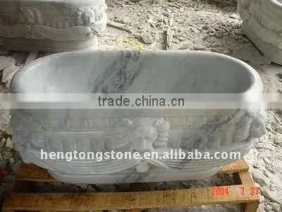 White Marble Square Bathtub