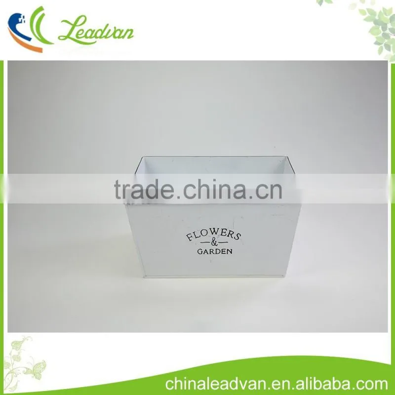 Indoor funiture and home decor white metal square-shaped flower pots