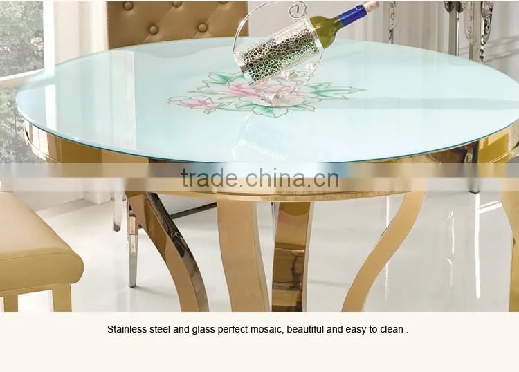Modern Design Round 4 Seater Glass Dining Table TH347
