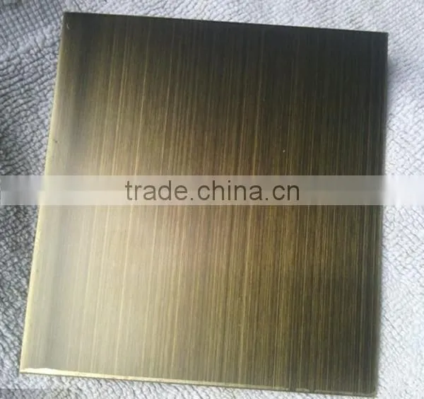 4x8 Color Coated Hairline Finish Stainless Steel 0.2MM Copper Sheet