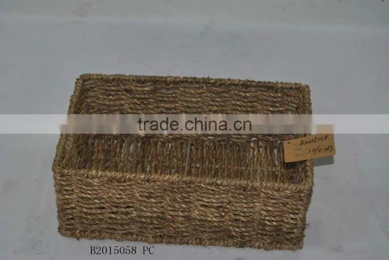 seagrass & iron basket
