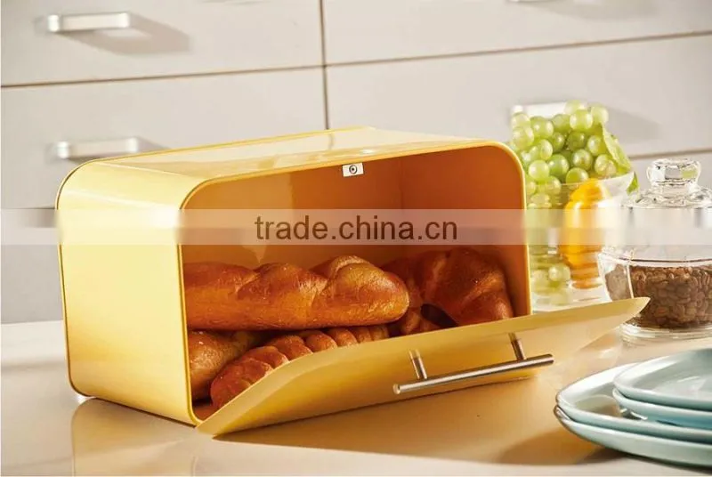 Metal Steel Retro Drop Drown Front Door Bread Bin Kitchen Food Storage Vintage Box