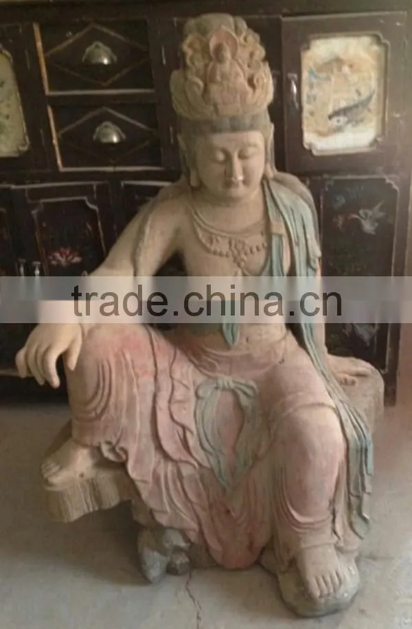 hand carved antique imitation buddha head decorative sculpture