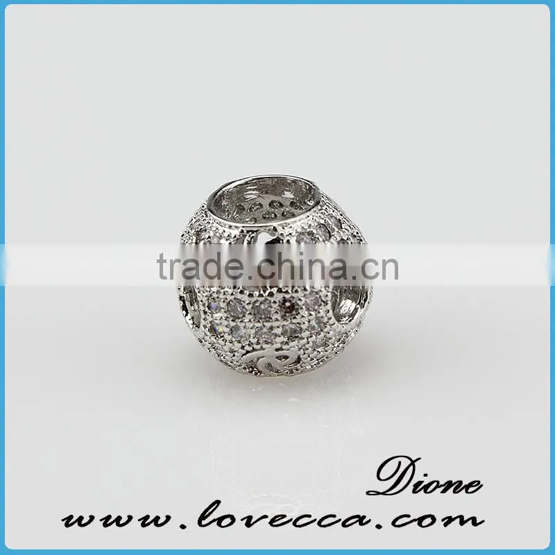 New Product Brass Beads With Zircon,Micro Pave Beads,Round Micro Pave Beads