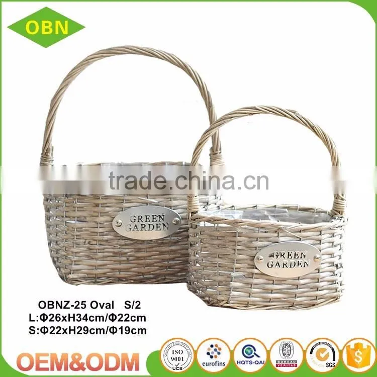 China new design wholesale high quality custom hanging wicker flower girl basket
