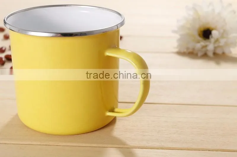 Custom Printed Different Size 8*8 cm 350ml-450ml Enamel Mug/Enamel Cup/Coffee Mug