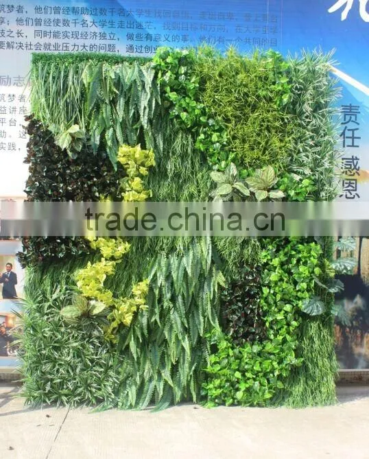 hot sale artificial green plant wall/artificial green backdrop for sale