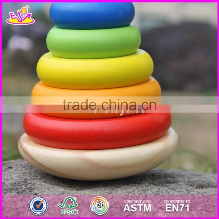 Girl Rainbow Stacker wooden educational toys for toddlers W13D135-S