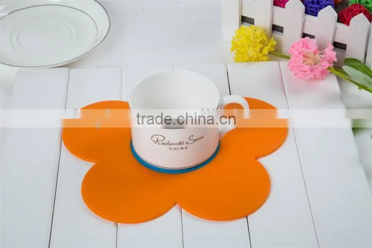 Custom silicone coasters food grade silicon different flower shape coaster