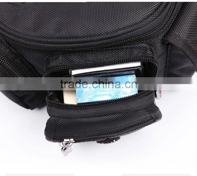 Outdoor sport black waist bag for men