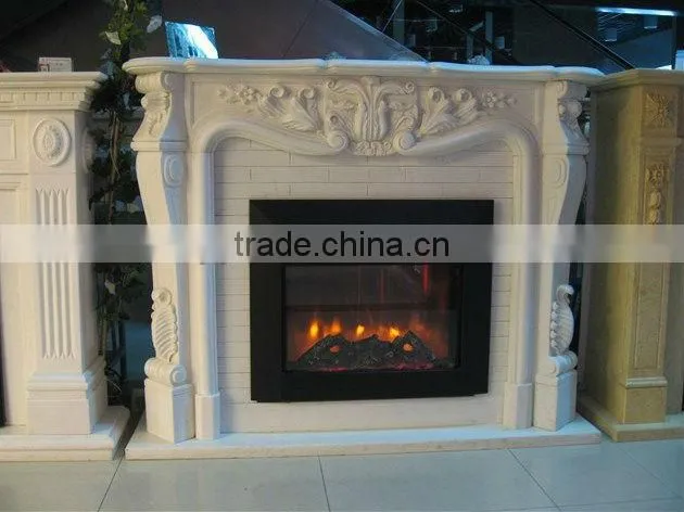 white marble fireplace