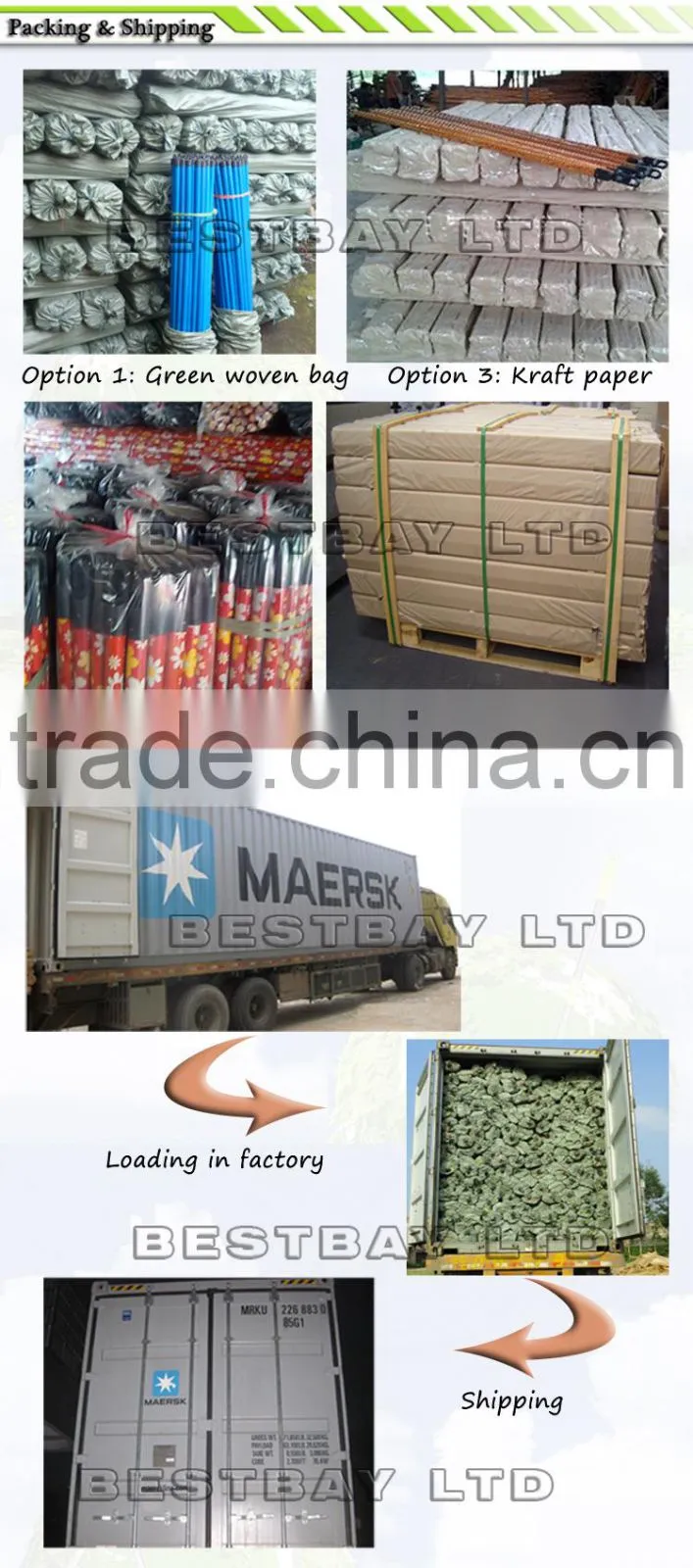 pvc coated wooden stick/plastic broom handle/