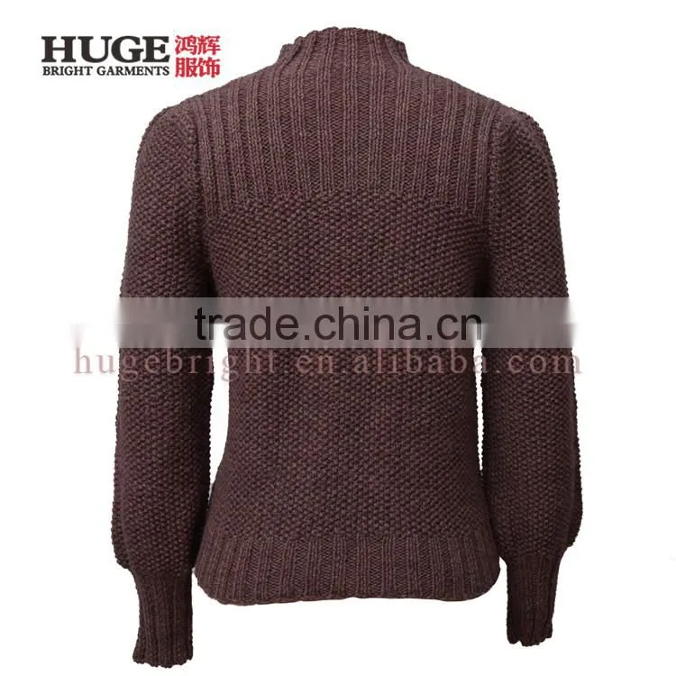 Long Sleeve Turtle Neck Vintage Custom Knit Sweater Women