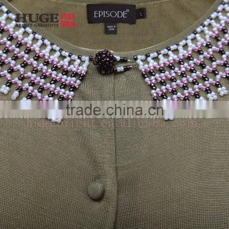 Beaded silk knitwear cardigan manufacturers