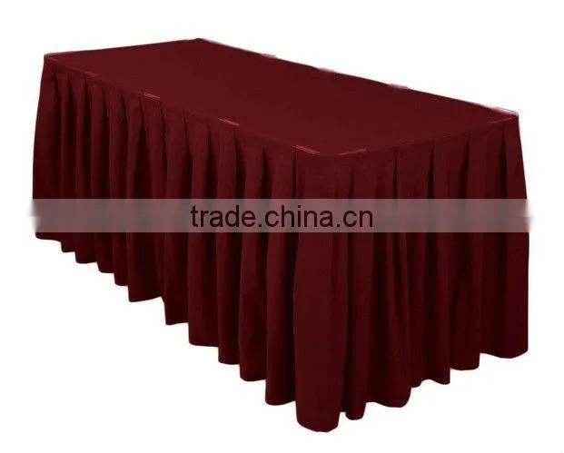 14ft accordion pleat polyester table skirt hunter green