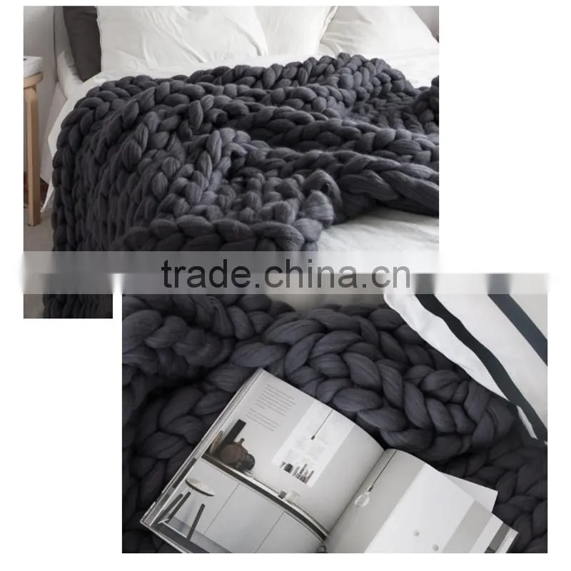 Merino wool Grande Large blankets/Giant knit/Cozy throw Chunky blanket