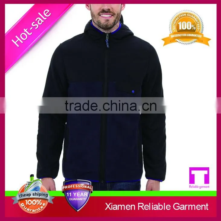 Double-faced polar fleece full zip polar flece jacket