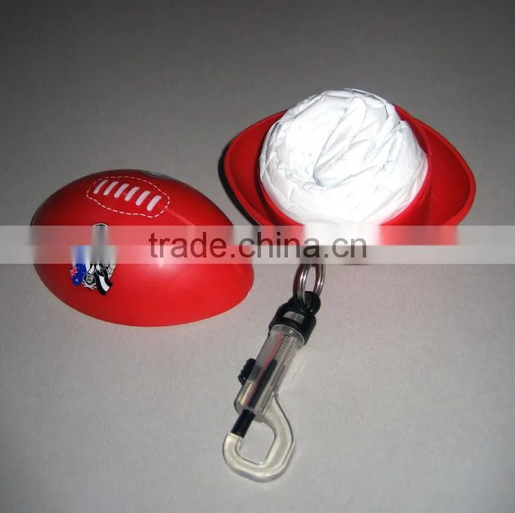 logo printed rain poncho ball keychain