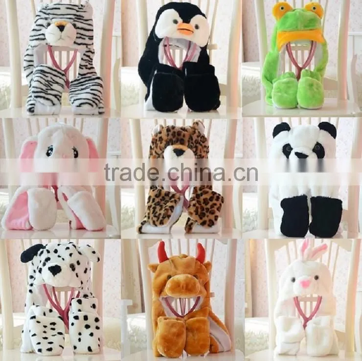 newest style customized soft plush animal hat for winter