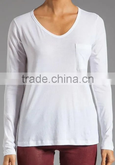 long sleeve blank tee shirts woman