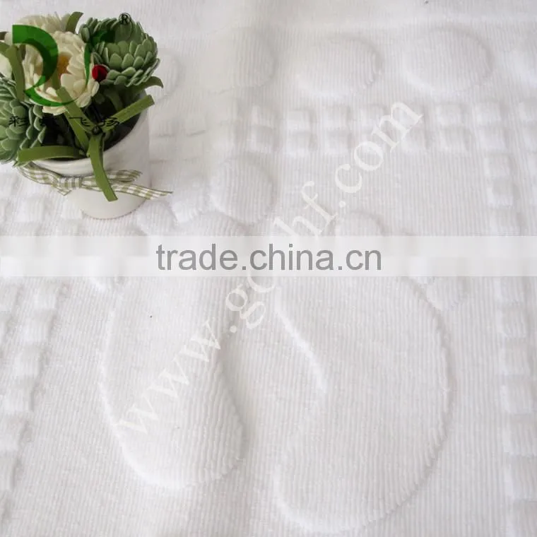 100% cotton solid color jacquard in relief hotel bath mat, embossed towel