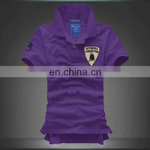 custom white emboridery cotton polo shirt