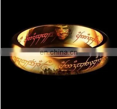 Lord of the Rings Titanium The One Ring Bilbo's Hobbit Gold Ring Couple Ring