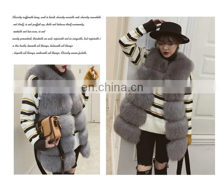 2016 New Fashion Women Luxury Vest Hot Sale Lady Vest Real Fox Fur Waistcoat