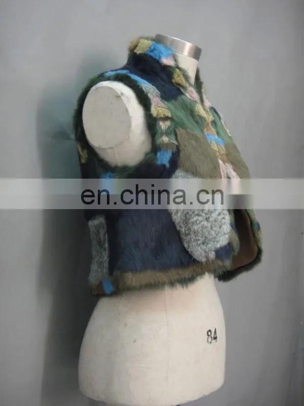 Multicolored Rabbit Fur Vest For Girl/Lady/Women Casual Vest New For 2011/2012