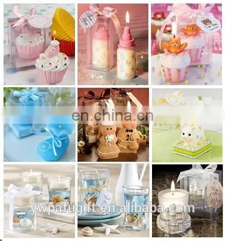 party favor mini nolvety blue baby shoe shape baby shower candles