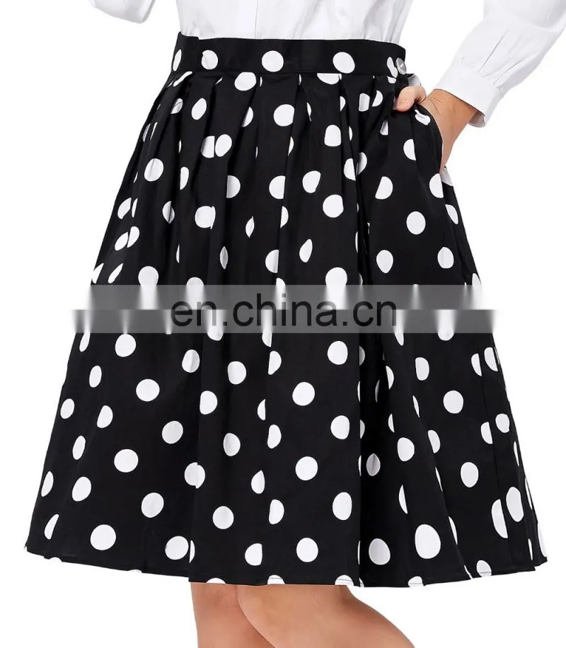 Grace Karin Vintage Pinup 50S 60S Polka Dots Cotton Skirts CL6294-2#