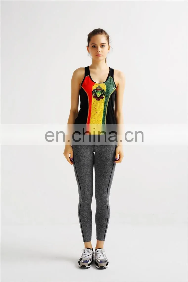 Lion Printing Women Dylan Sports Breathable Sexy Digital Printing Tank Top