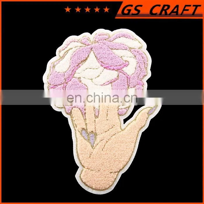 Customized heart embroidery chenille patch
