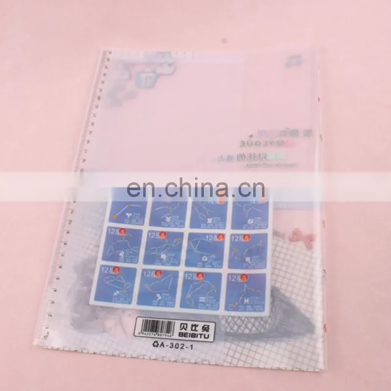 BSCI Factory a3 a4 a5 size L shape office school clear plastic pp folder hard cover pvc pp file folder/document