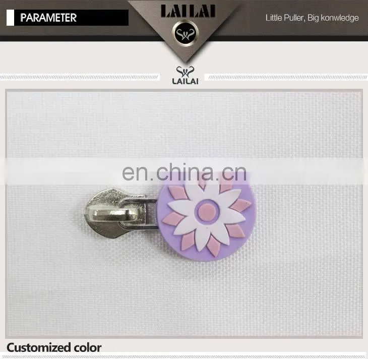Fashion design non lock zip slider rubber silicone zipper pulls custom zipper puller for backpack