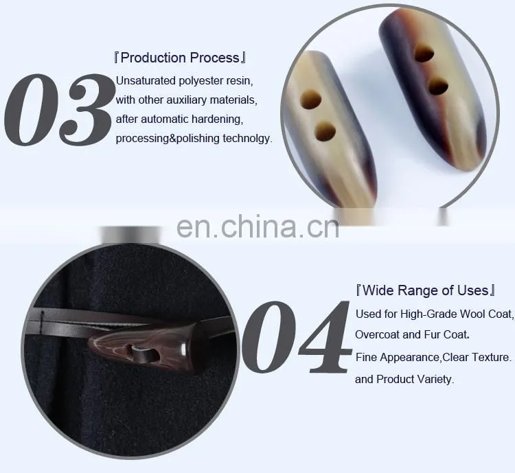 Fancy Resin Polyester Imitation Ox Horn Button BP40513